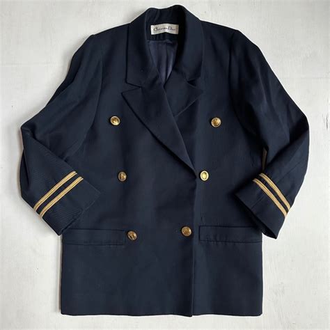 dior captain from the nautical collec|Rare Vintage Christian Dior Navy Blue Nautical Captain.